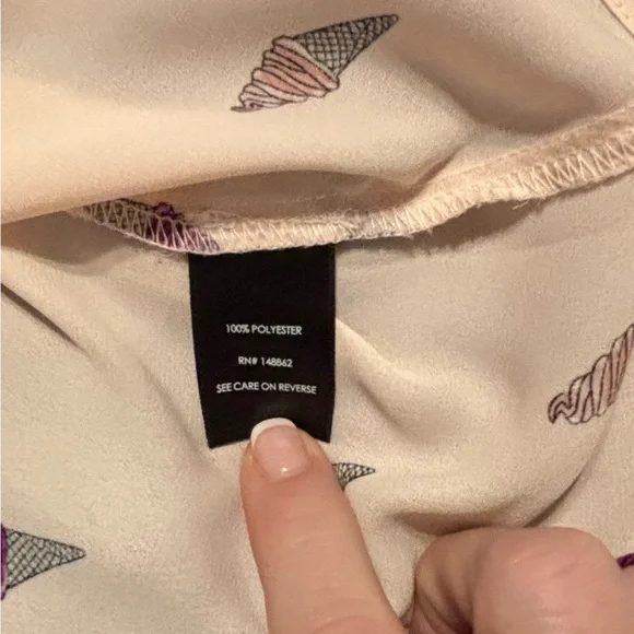 Torrid Pale Pink Blouse with Purple Ice Cream Cone Pattern - Picture 12 of 13